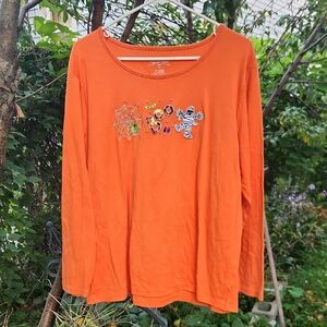 Crystal Kobe, Women's Embroided Beaded, Detailed Halloween Long Sleeve Shirt XL